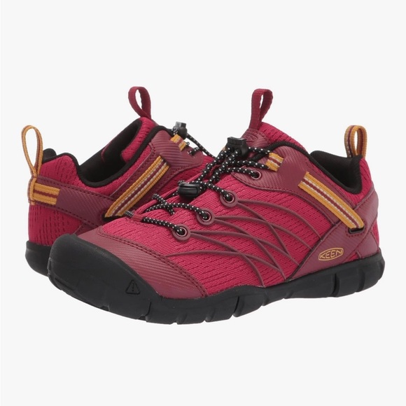 Size 2 Kids KEEN Chandler CNX Sneaker Hiking Shoe, Jam/Rhubarb, Unisex Big Kid - Picture 1 of 9